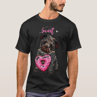 T-shirt L'amour est doux Café Pug La vie arrive Café Aide