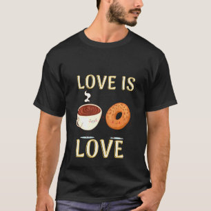 T-shirt L'Amour Est L'Amour Café Et Les Donuts Foodie Pul