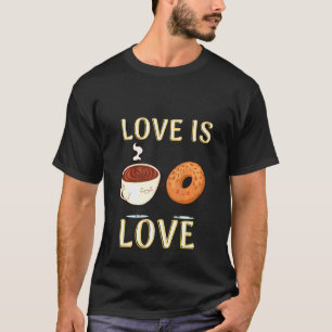 T-shirt L'Amour Est L'Amour Café Et Les Donuts Foodie Pul