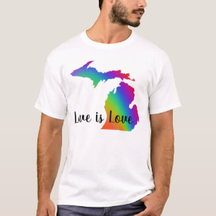 T-shirt L'amour est l'amour   Michigan pride