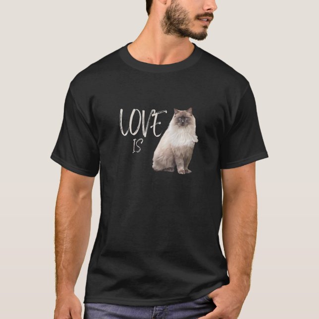 T-shirt L'Amour Est Le Propriétaire Du Chat Ragdoll (Devant)