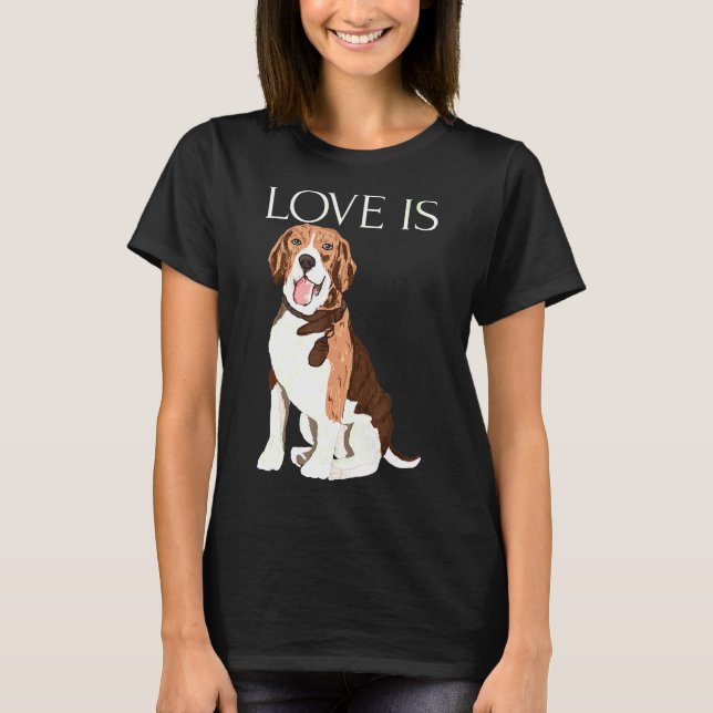 T-shirt L'amour est mignon Beagle Funny Beagle Chiens de m (Devant)