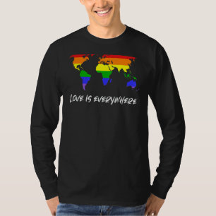 T-shirt L'Amour Est Partout Homosexuel Lesbien Queer Gay P