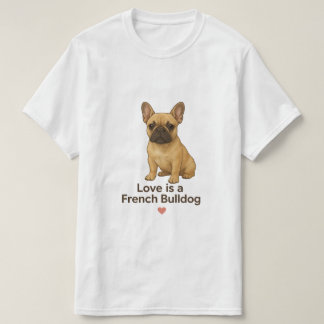 T-shirt L'amour est un Bouledogue Français – Frenchie réal