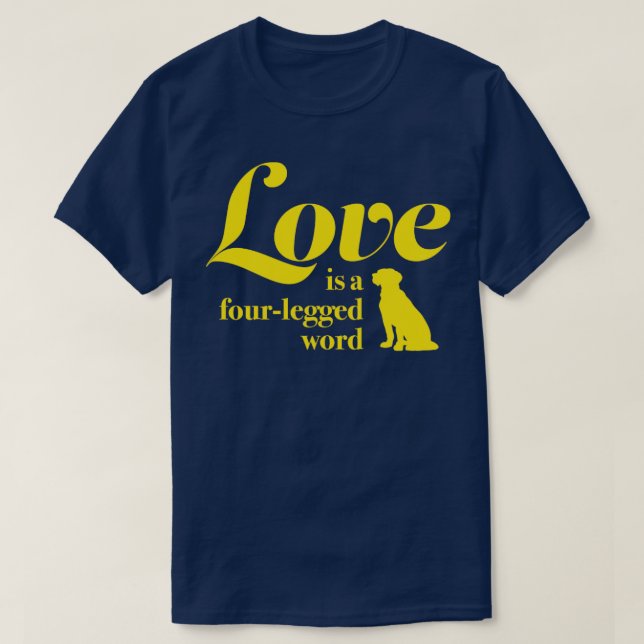 T-shirt L'amour est un mot à pattes fourrées Pour ceux qui (Design devant)