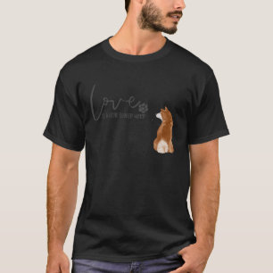 T-shirt L'Amour Est Un Mot À Quatre Hameçons Shiba Inu