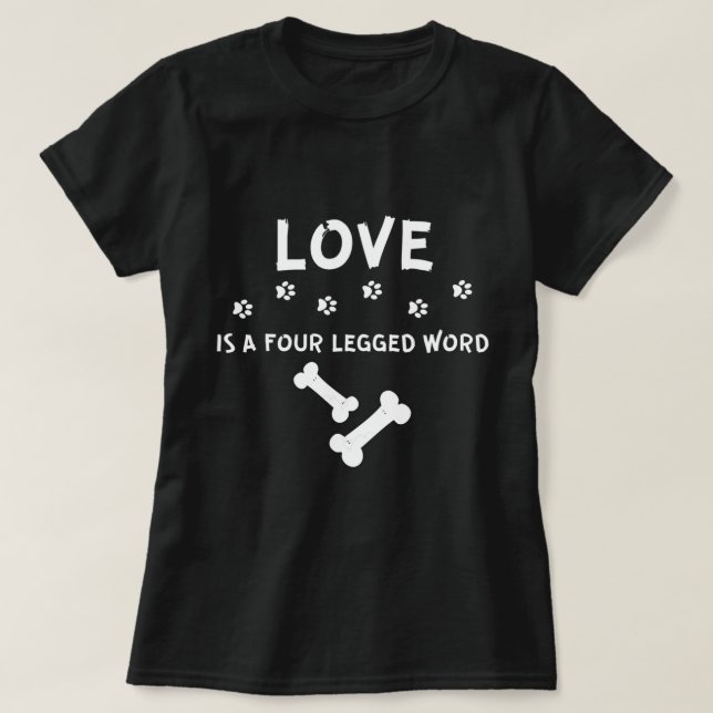 T-shirt L'Amour Est Un Mot À Quatre Légères Mignonne Amour (Design devant)