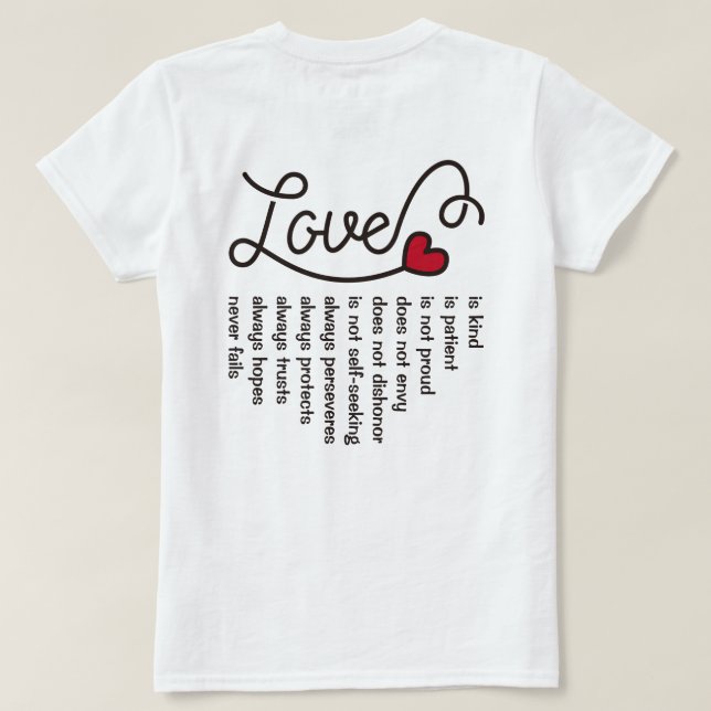 T-shirt L'amour est vers rouge de coeur de typographie (Design dos)