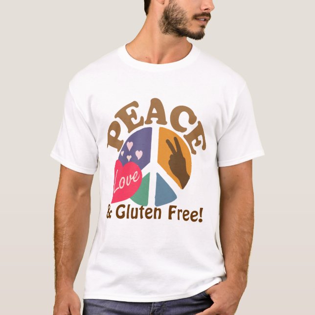 T-shirt L'amour et le gluten de paix libèrent (Devant)