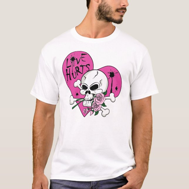T-shirt L'amour fait mal au crâne (Devant)