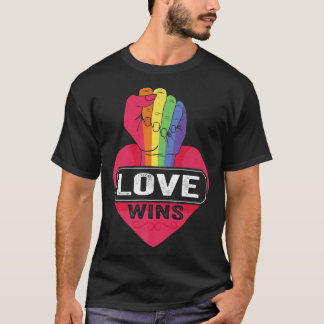 T-shirt L'amour gagne le Gay pride Rainbow résiste à la pr
