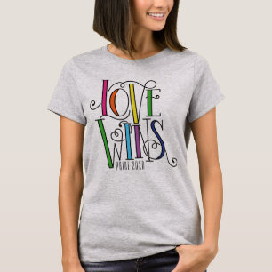 T-shirt L'amour gagne les couleurs arc-en-ciel