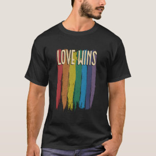 T-shirt L'amour gagne Lgbtq Colorful Rainbow Brush Strokes