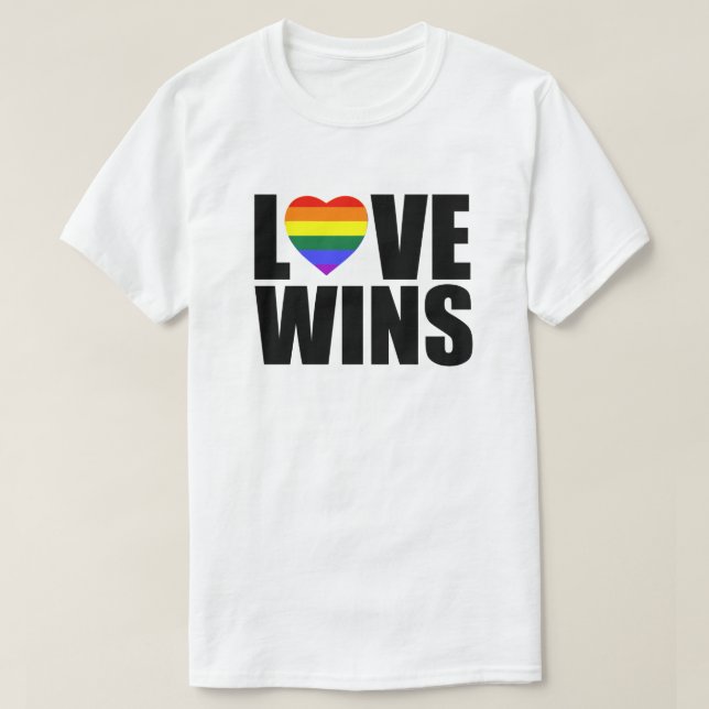 T-SHIRT L'AMOUR GAGNE ! #LOVEWINS CÉLÈBRE L'ÉGALITÉ MARIAG (Design devant)
