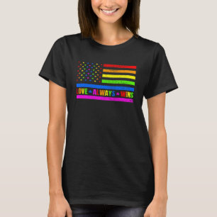 T-shirt L'amour gagne toujours le drapeau gay Jour de la F