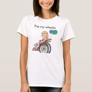 T-shirt Lamour Girl dans un fauteuil roulant devient POP