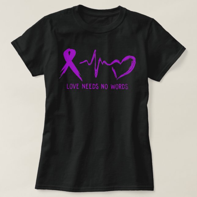 T-shirt L'Amour N'A Pas Besoin De Mots Alzheimer Sensibili (Design devant)