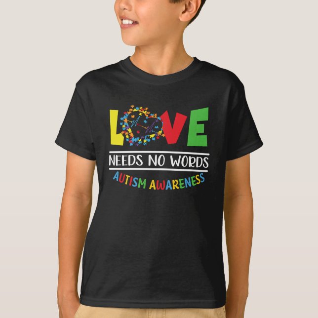 T-shirt L'amour n'a pas besoin de mots Cadeaux de la Sensi (Devant)