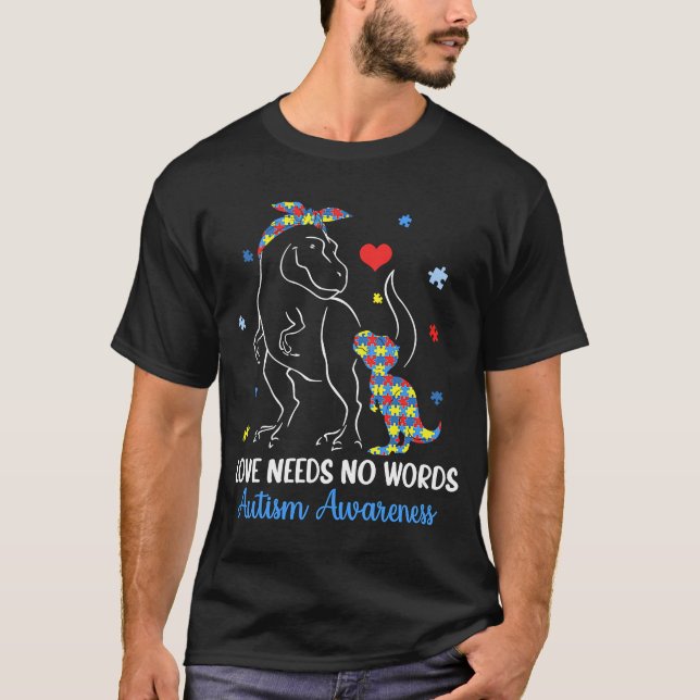 T-shirt L'amour n'a pas besoin de mots Sensibilisation sur (Devant)