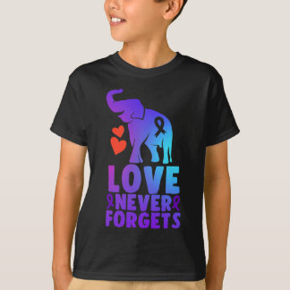 T-shirt L'amour n'oublie jamais Alzheimer Elephant 1
