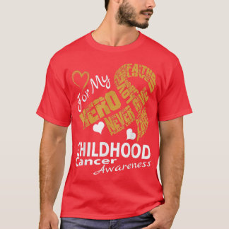 T-shirt L'amour pour mon héros, l'ENFANCE Cancer Sensibili