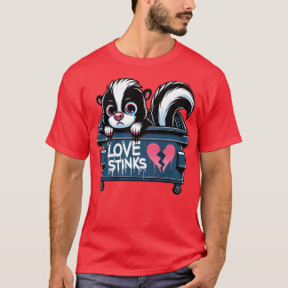 T-shirt L'amour pue Création de moufette drôle
