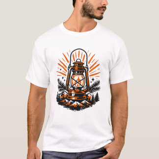 T-Shirt Lampe de Camping Rétro | Publicité Extérie
