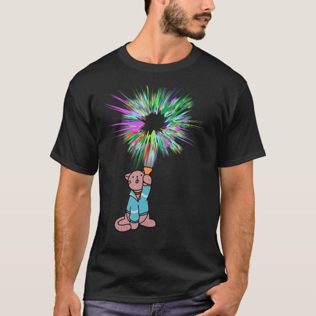 T-shirt lampe torche du chat (Devant)