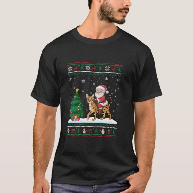T-shirt Lampes d'arbre de Noël moches Noël Noël Père Noël  (Devant)