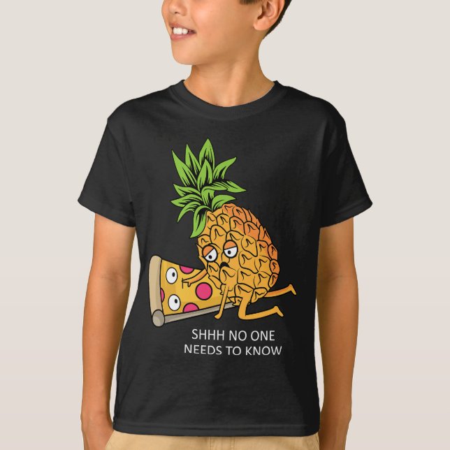 T-shirt L'ananas Appartient sur Pizza Lover amusant jeu de (Devant)