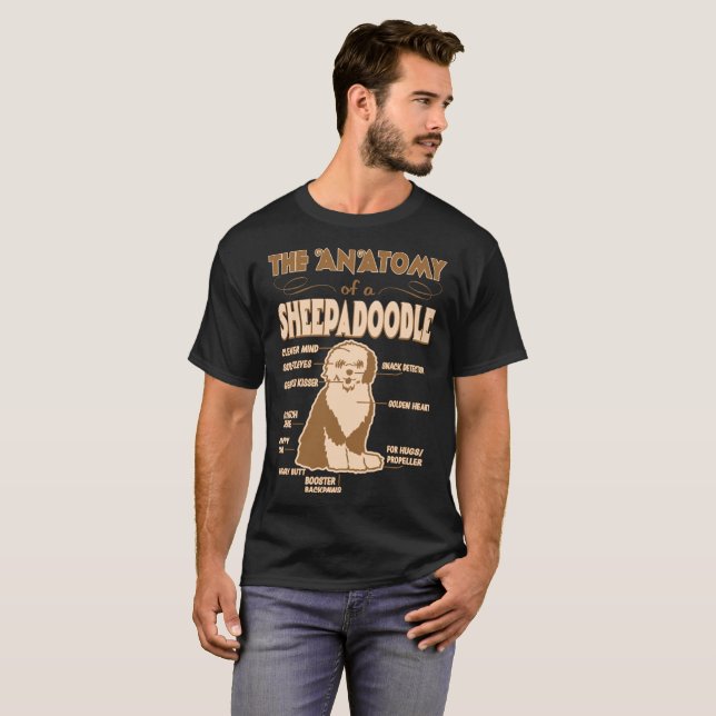 T-shirt L'anatomie du cadeau d'amants d'animal familier de (Devant entier)