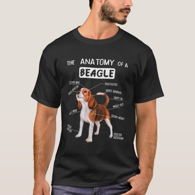 T-shirt L'Anatomie D'Un Amoureux des chiens De Tee Beagle  (Devant)