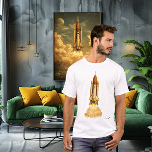 T-shirt Lancement de fusée au milieu du siècle Art rétro