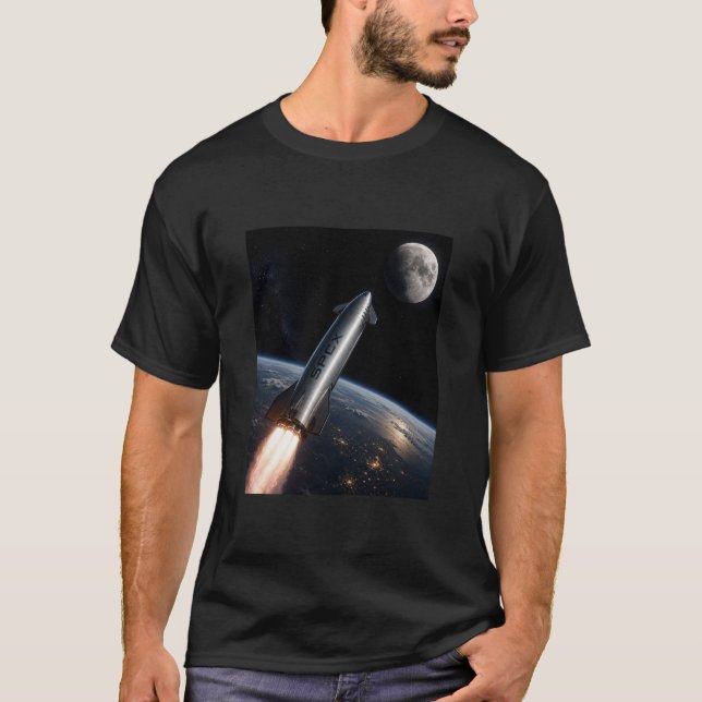 T-shirt Lancement de SpaceX Starship | Fusée réutilisable (Devant)