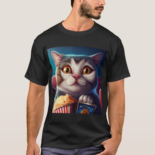 T-shirt Lancement d'un film de chat (Devant)