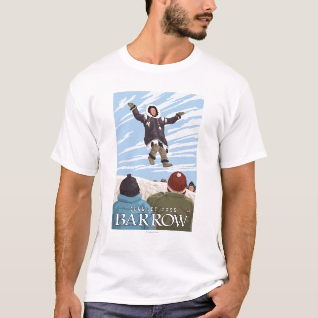 T-shirt Lancer de couverture de l'Alaska - brouette, (Devant)