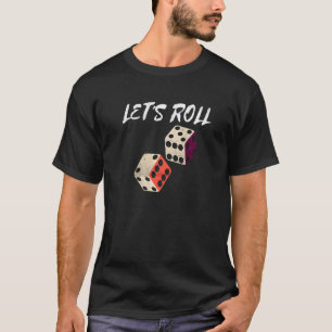 T-shirt Lancer Jeu de nuit Retro Casino Dice Player Cas