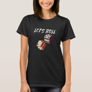 T-shirt Lancer Retro Dice Joueur Jeu de nuit Casi