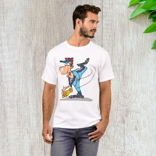 T-shirt Lanceur de baseball de dessin animé drôle lançant