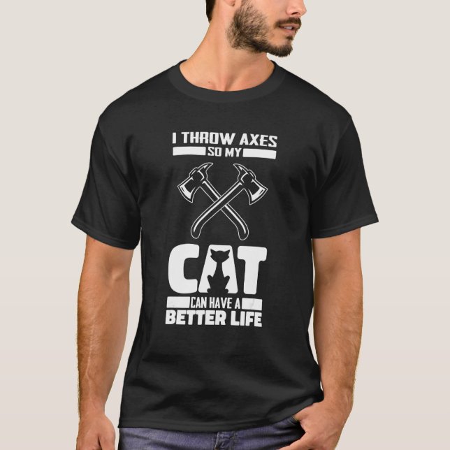 T-shirt Lanceur de hache Chat Bûcheron Bûcheron Lanceur de (Devant)