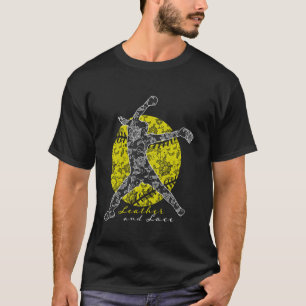 T-shirt Lanceuse de softball rapide mignonne Cuir et dente