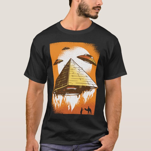 T-shirt L'ancien Alien de l'OVNI d'Égypte (Devant)