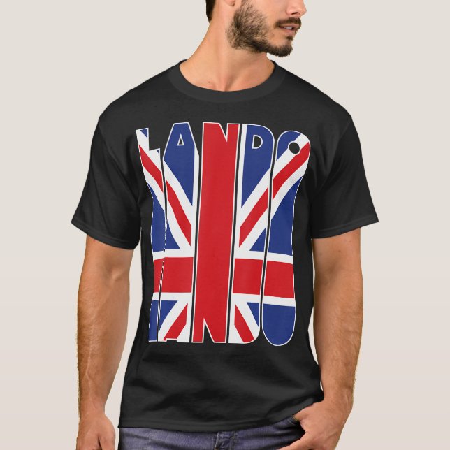 T-shirt Lando Royaume-Uni Drapeau Formule Course porter (Devant)