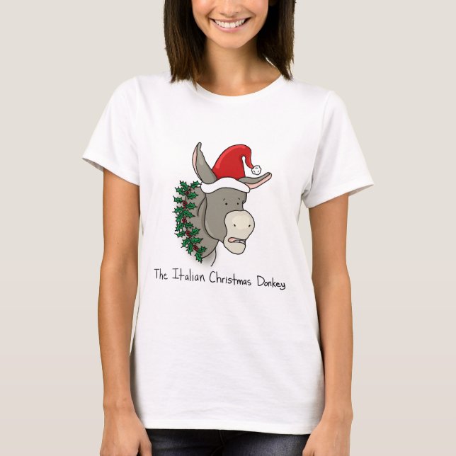 T-shirt L'âne italien de Noël (Devant)