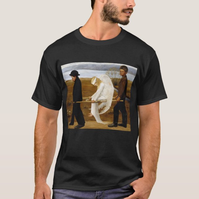 T-shirt L'ange blessé par la peinture Hugo Simberg, 1903 (Devant)