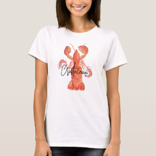 T-shirt langouste peint à la main