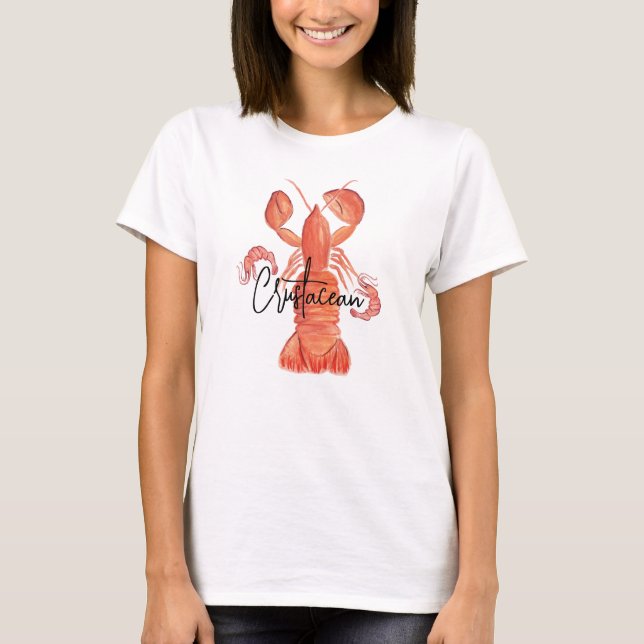T-shirt langouste peint à la main (Devant)