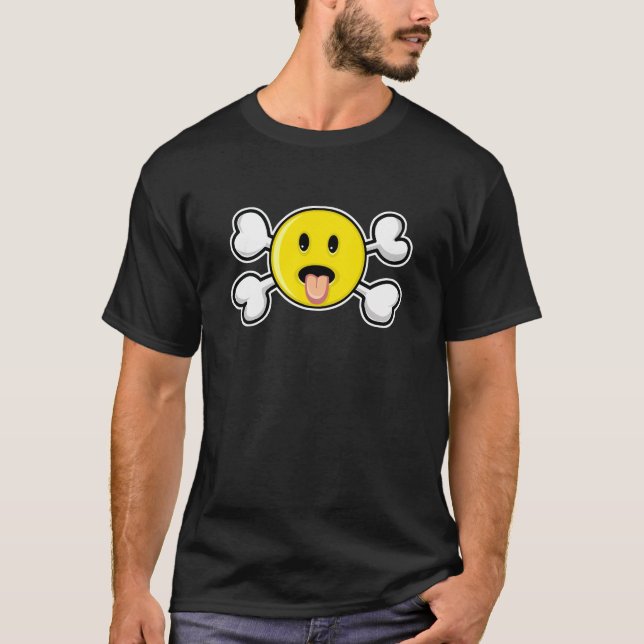T-shirt langue Crâne et os croisés (Devant)