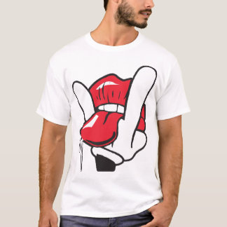 T-shirt Langue de main de bande dessinée léchant le cool