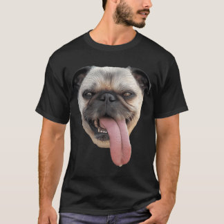 T-shirt Langue de Pug pendante